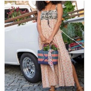 NATURAL LIFE Floral Maxi Dress - Cream and Pink